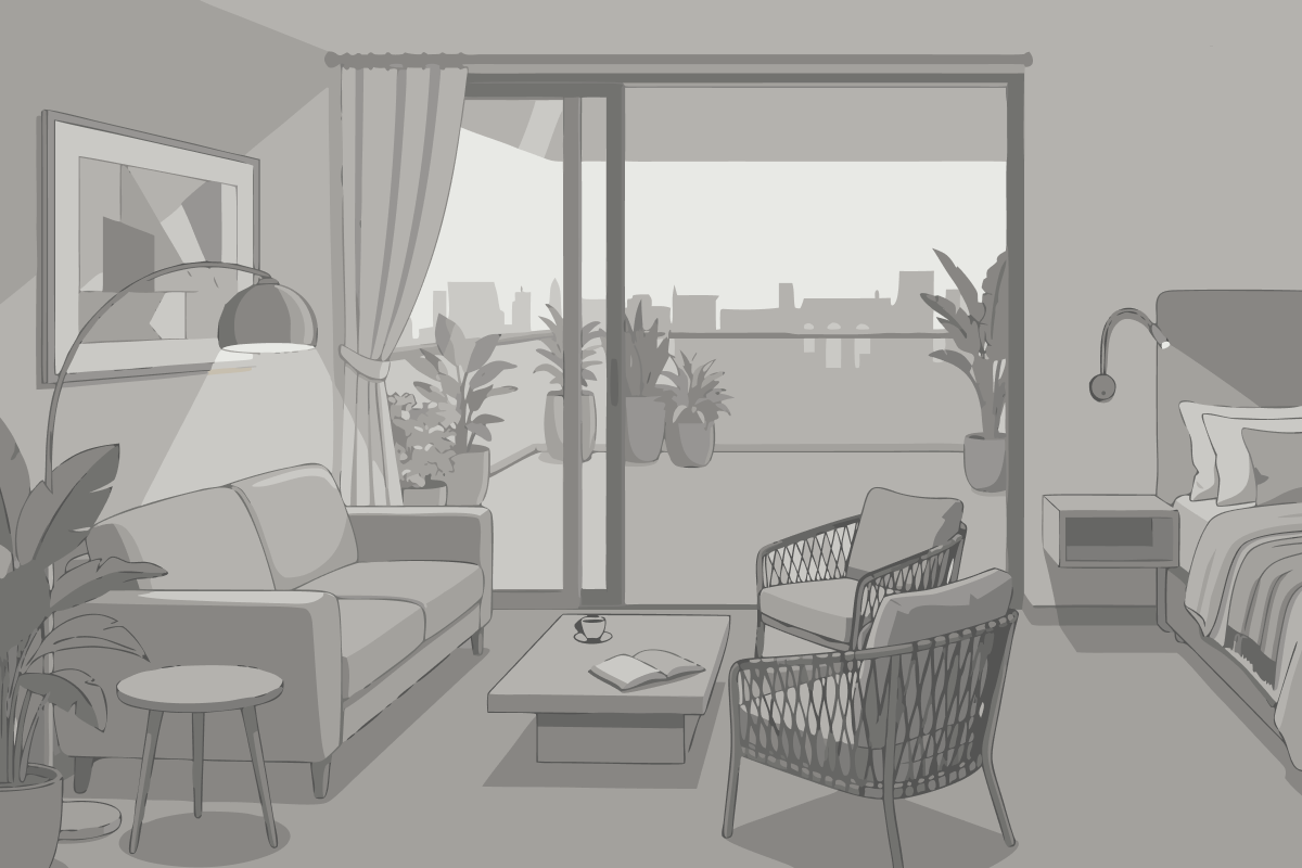 Two-Bed Apartment with City view